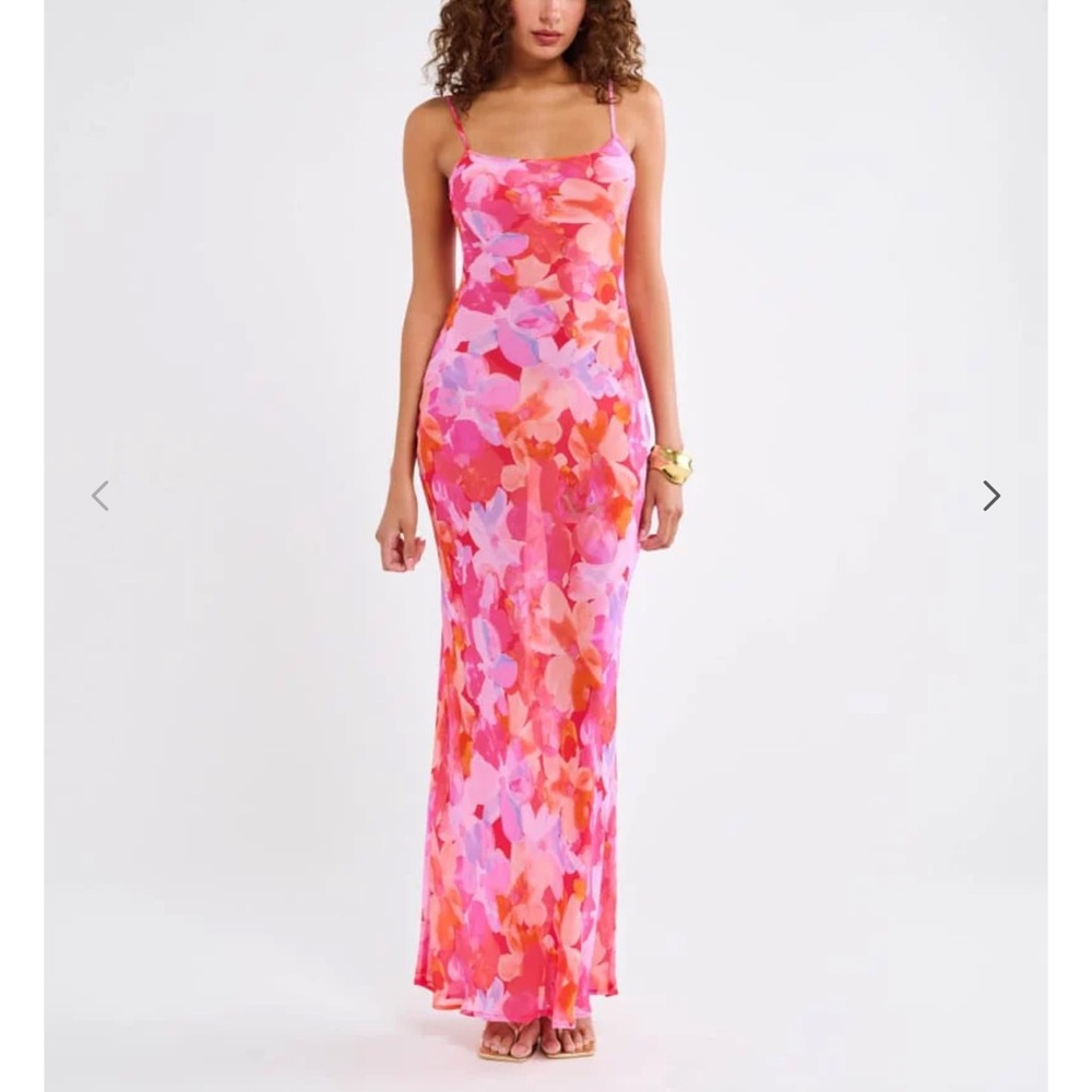 Rumored Vintage Slip Dress in watercolour pansy